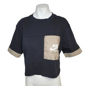 Nike  Pocket Crop Mixed Media Tee